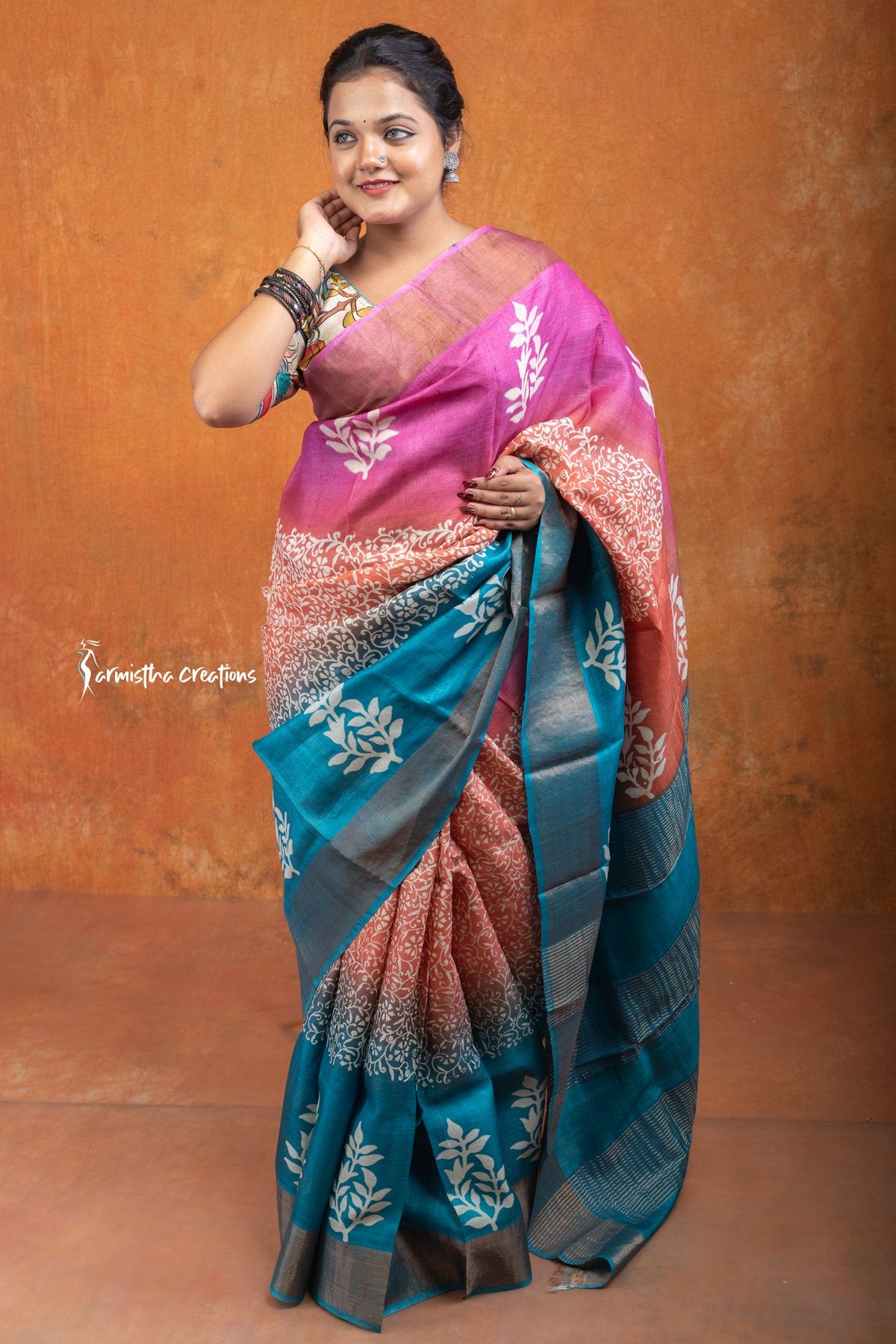 Zari Border Pure Desi Tussar Silk Saree dtzbhbp-101 image 0