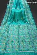 Hand-Block Printed Pure Bishnupuri Katan Silk Saree image 0