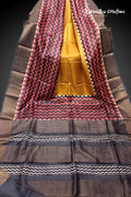 Zari Border Pure Desi Tussar Silk Saree With Hand-Block Printing dtzbhbp-021 image 0