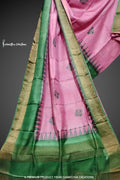 Zari Border Pure Desi Tussar Silk Saree With Hand-Block Printing dtzbhbp-079 image 0