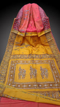 Hand-Block Printed Pure Bishnupuri Katan Silk Saree image 0