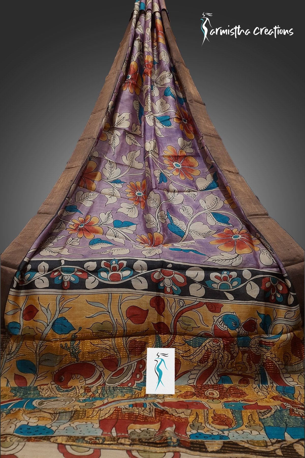 Zari Tussar Saree With Hand Kalamkari zthpk-022 image 0