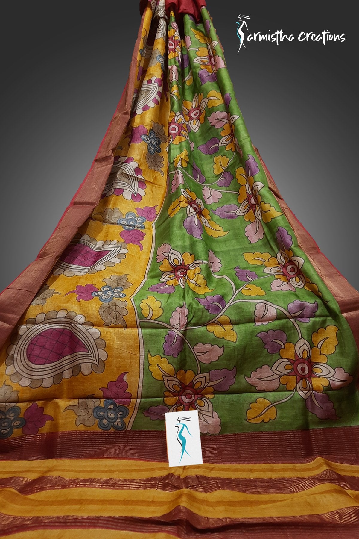 Zari Tussar Saree With Hand Kalamkari zthpk-027 image 0