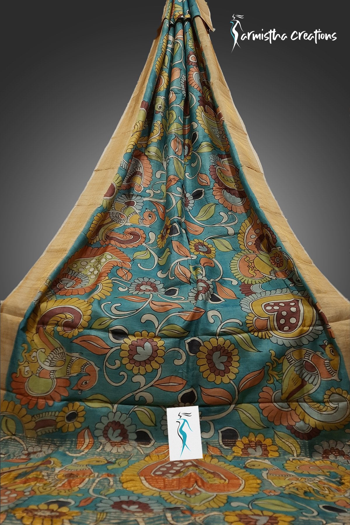Zari Tussar Saree With Hand Kalamkari zthpk-010 image 0