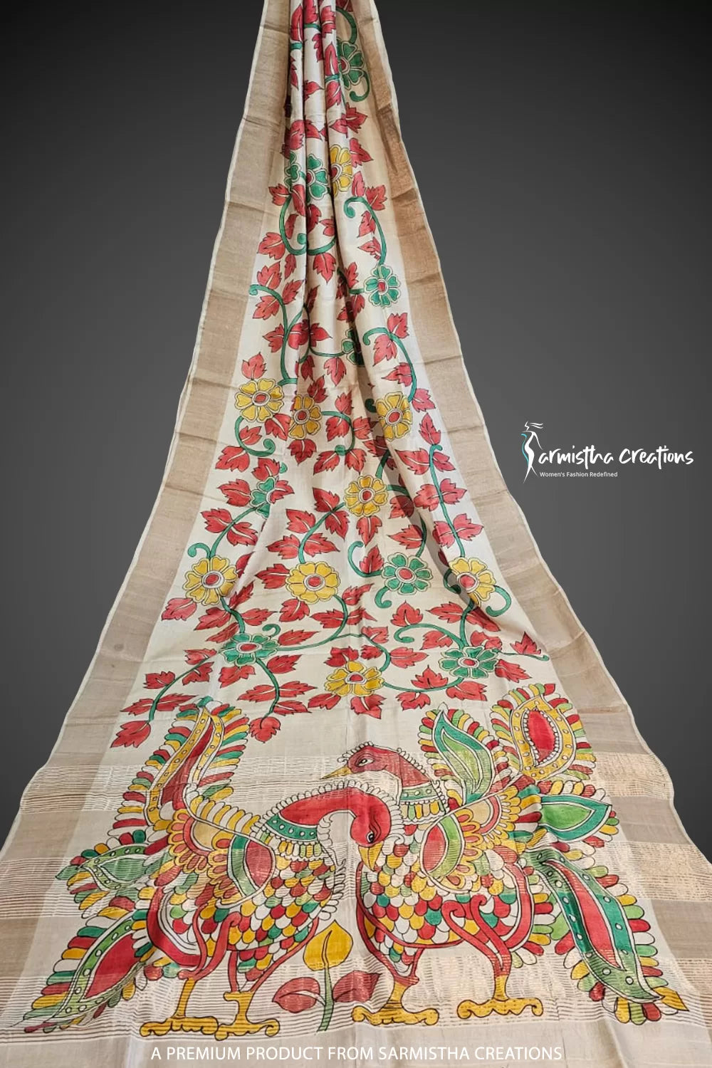 Zari Tussar Saree With Hand Kalamkari zthpk-001 image 0