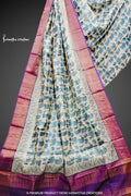 Zari Border Pure Desi Tussar Silk Saree With Hand-Block Printing dtzbhbp-068 image 0