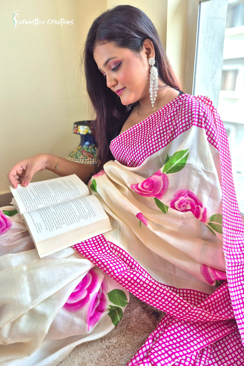 Rose Blossoms – Bishnupuri Silk Saree | bshp-011 image 1