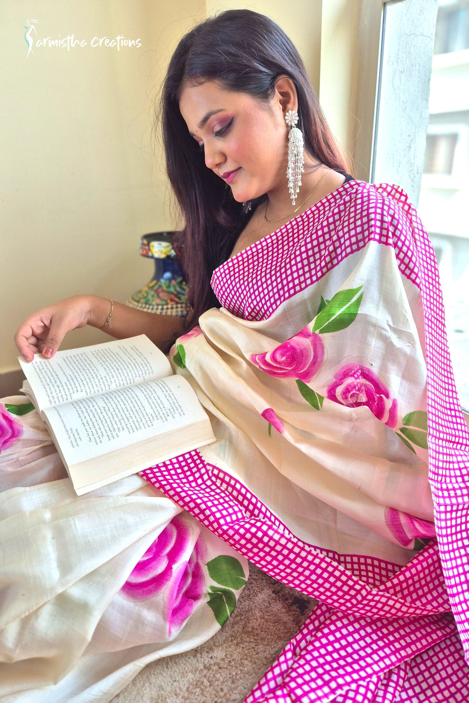 Rose Blossoms – Bishnupuri Silk Saree | bshp-011 image 1