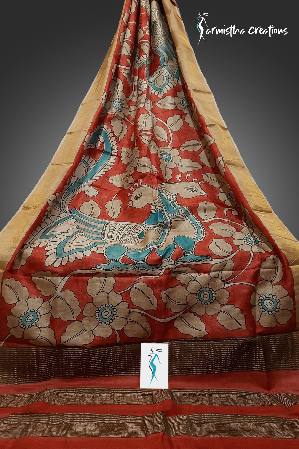 Zari Tussar Saree With Hand Kalamkari zthpk-012 image 0