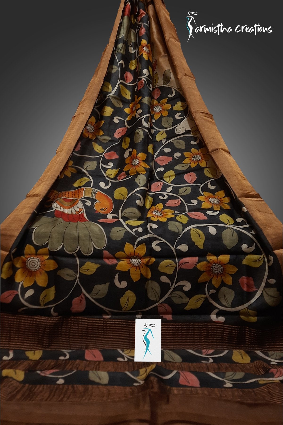 Zari Tussar Saree With Hand Kalamkari zthpk-013 image 0