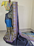 Kantha Work on Gachi Tussar Saree with Fusion Dye image 0