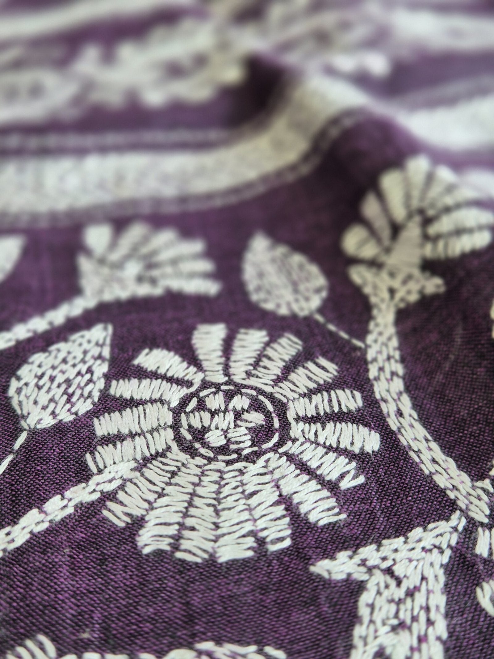 Kantha Stitch on Jamun Dhonekhali Cotton image 2