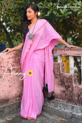 Atrangi Pure Mul Cotton Saree Pink image 0