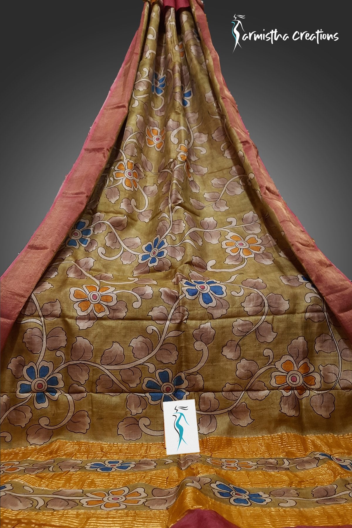 Zari Tussar Saree With Hand Kalamkari zthpk-026 image 0