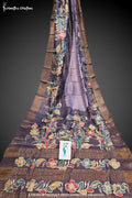 Zari Border Tussar Saree with Wax Batik ztwb-001 image 0