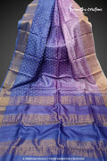 Zari Border Pure Desi Tassar Silk Saree With Hand-Block Printing dtzbhbp-052 image 0