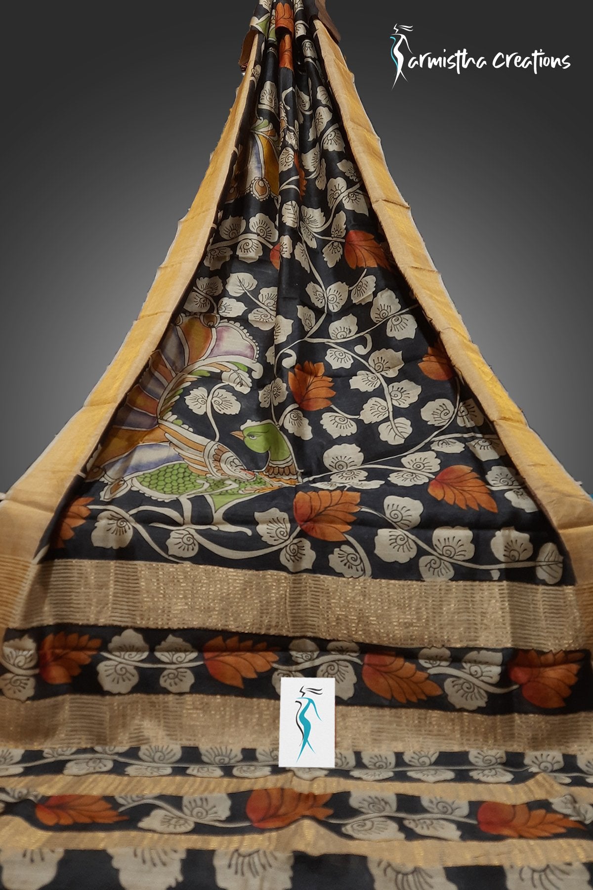 Zari Tussar Saree With Hand Kalamkari zthpk-017 image 0
