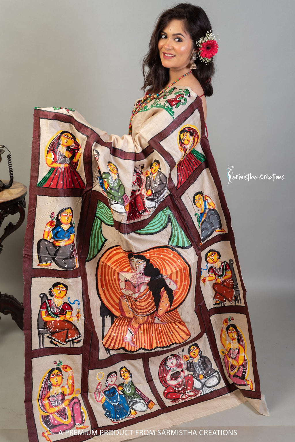 Babuchitra - Silk Mark Certified Hand-Painted Raghunathpur Tussar image 1