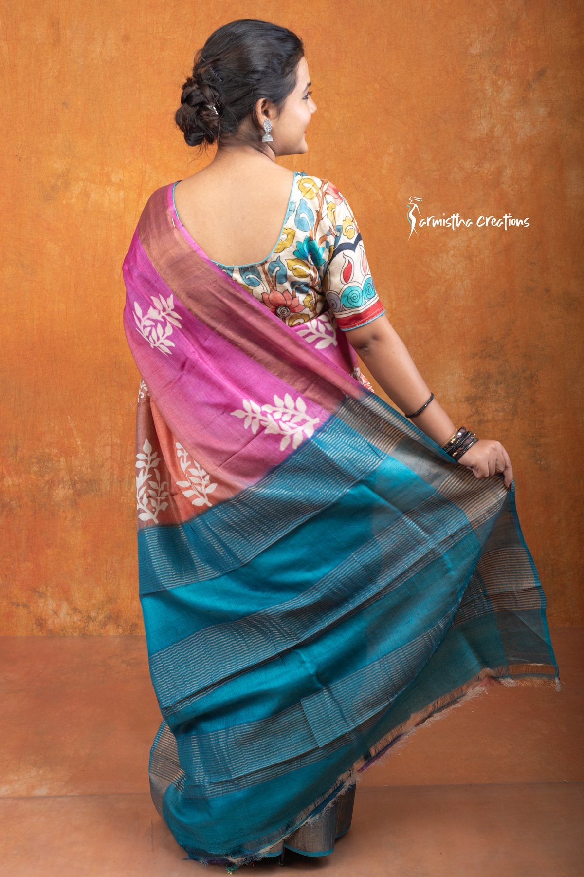 Zari Border Pure Desi Tussar Silk Saree dtzbhbp-101 image 2