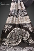 Bishnupuri Silk Saree With Hand Batik Work bssp-006 (Coffee Brown) image 0