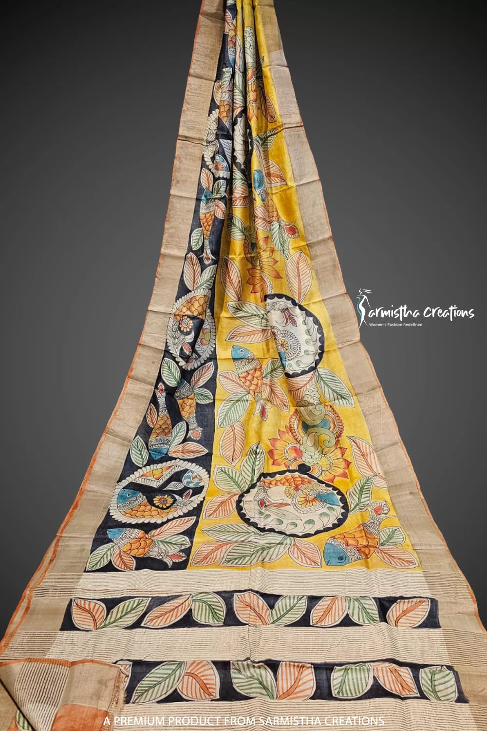 Zari Tussar Saree With Hand Kalamkari zthpk-003 image 0