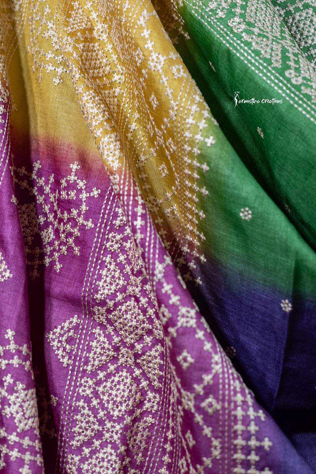 Multicolor Tussar Kutchwork Saree ptkw-003 image 4