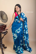Rippling Waters – Hand Painted Pure Bishnupuri Silk Saree | bshp-005 image 0