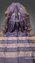 Zari Tussar Saree With Hand-Block Printing dtzbhbp-005 image 0
