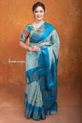 Zari Border Pure Tussar Silk Saree With Hand-Block Printing dtzbhbp-087 image 0