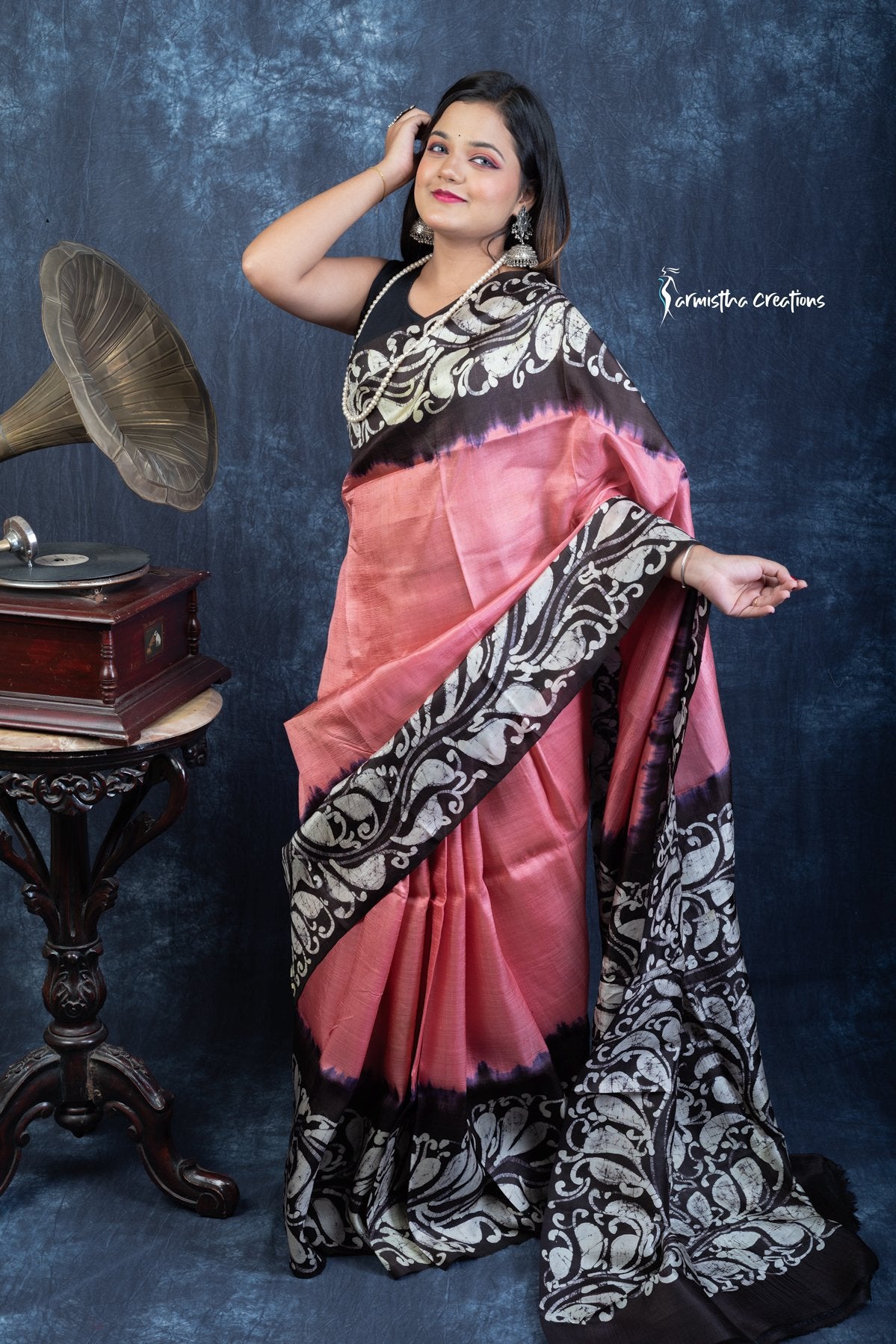 Noor-e-Nazaakat – Hand Batik Pure Bishnupuri Silk Saree | bssp-017 image 2