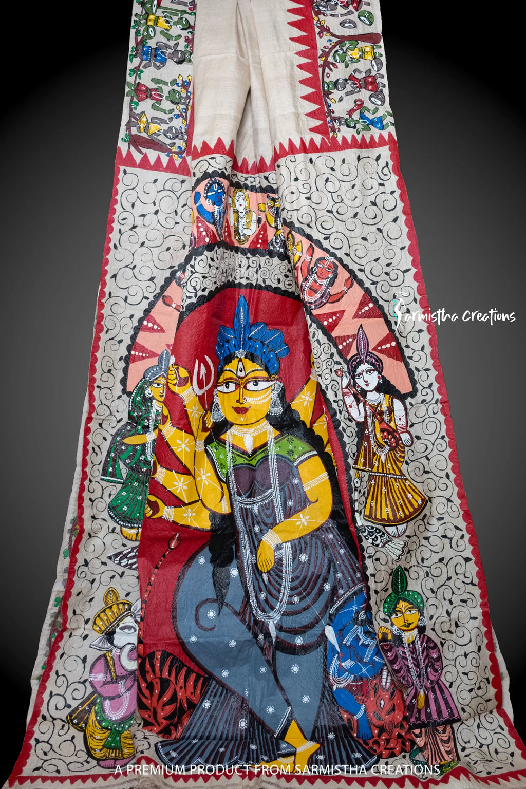 Uma - Silk Mark Certified Hand-Painted Tussar image 0