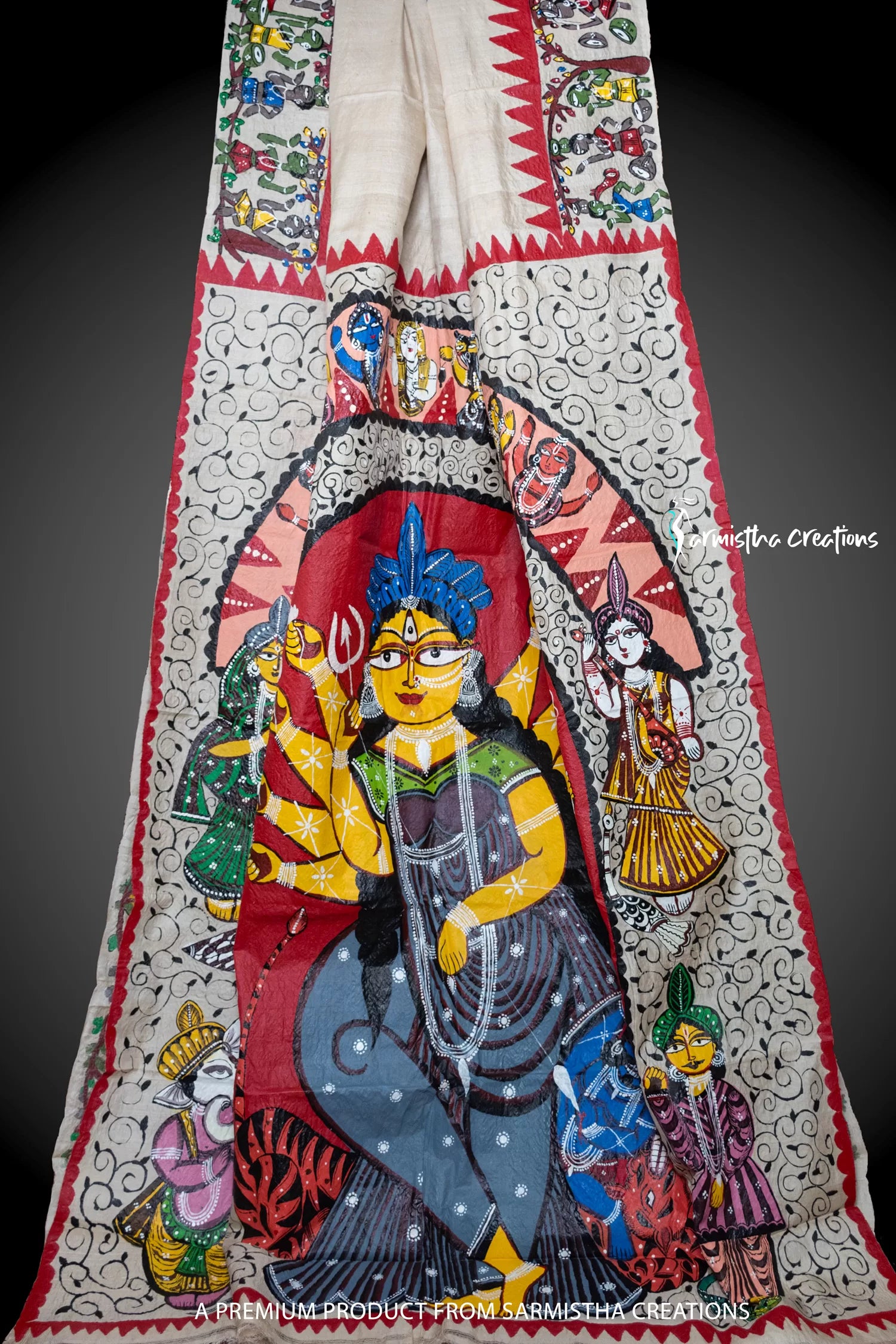 Uma - Silk Mark Certified Hand-Painted Tussar image 0
