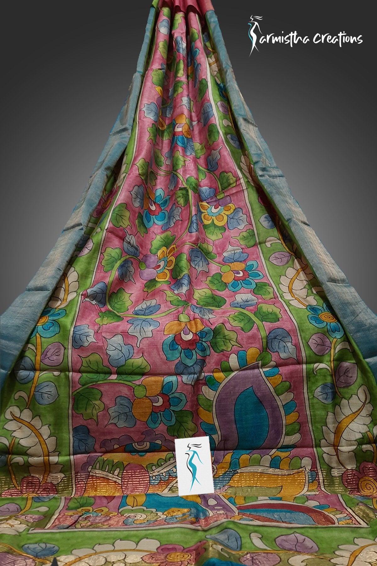 Zari Tussar Saree With Hand Kalamkari zthpk-028 image 0