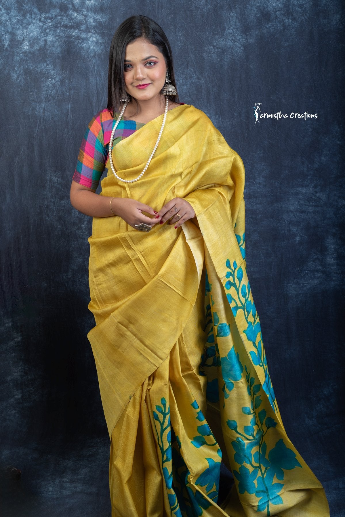 Aabhaa – Hand Painted Pure Tussar Silk Saree | hpts-001 image 2
