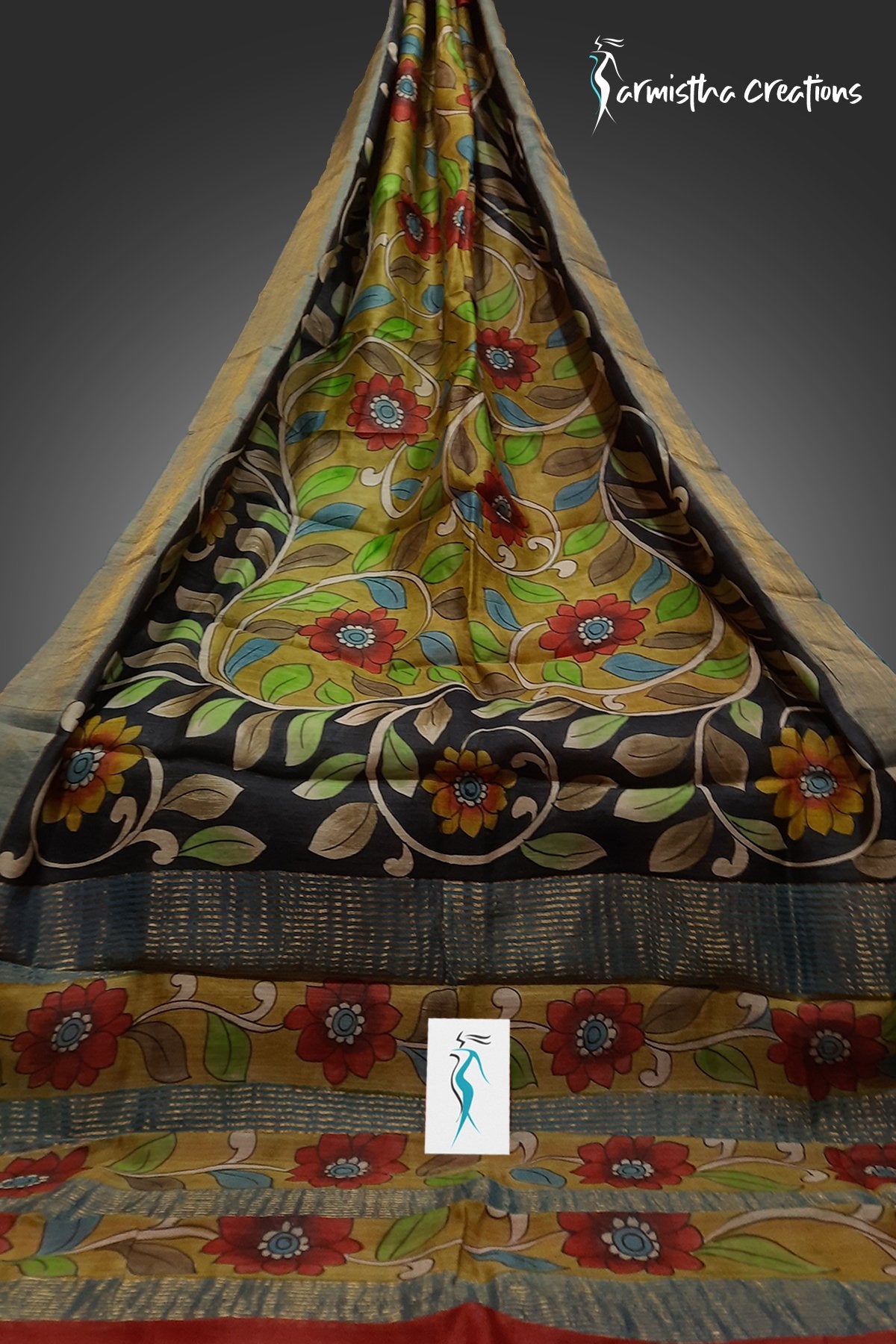 Zari Tussar Saree With Hand Kalamkari zthpk-015 image 0