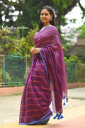 Pure Mal Cotton Saree with Copper Zari Maroon image 0