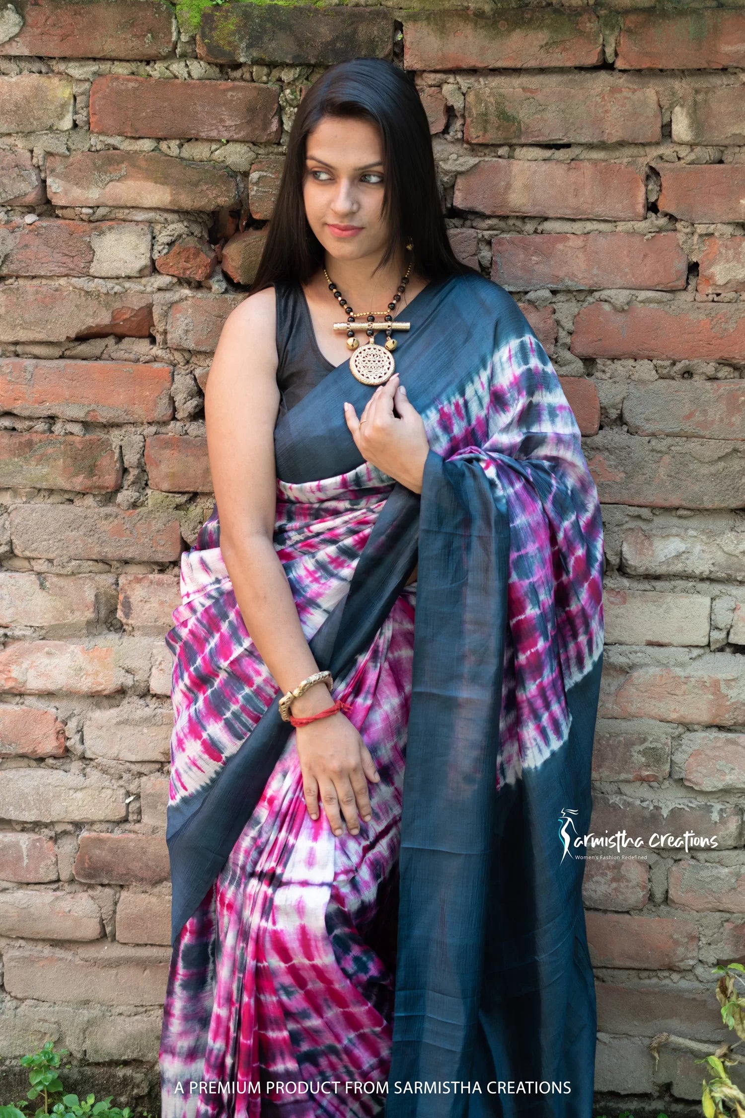 Shibori Print Bishnupuri Silk | bssp-001 image 0