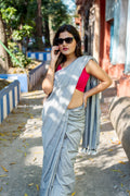 Pure Cotton Saree Grey image 0
