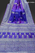 Hand-Block Printed Pure Bishnupuri Katan Silk Saree image 0