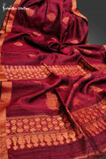 Matka Benarasi Saree Red image 0