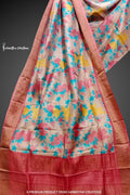 Zari Border Pure Desi Tussar Silk Saree With Hand-Block Printing dtzbhbp-082 image 0