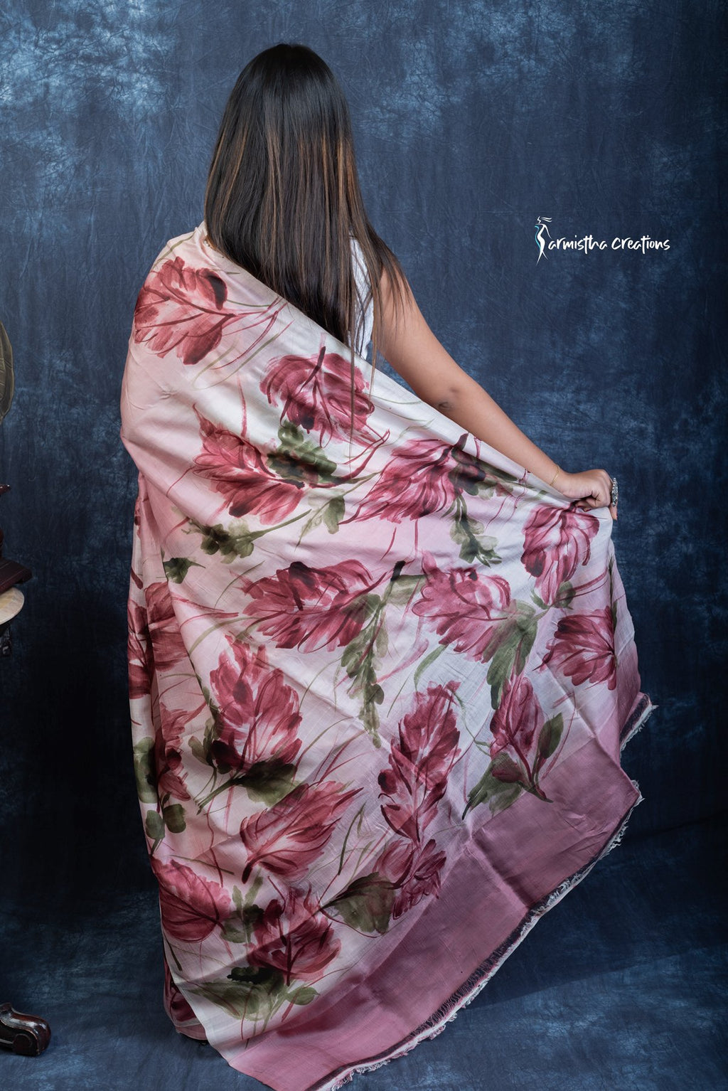 Dusky Rose - Hand-Painted Bishnupuri Silk Saree | Bshp-004 image 6