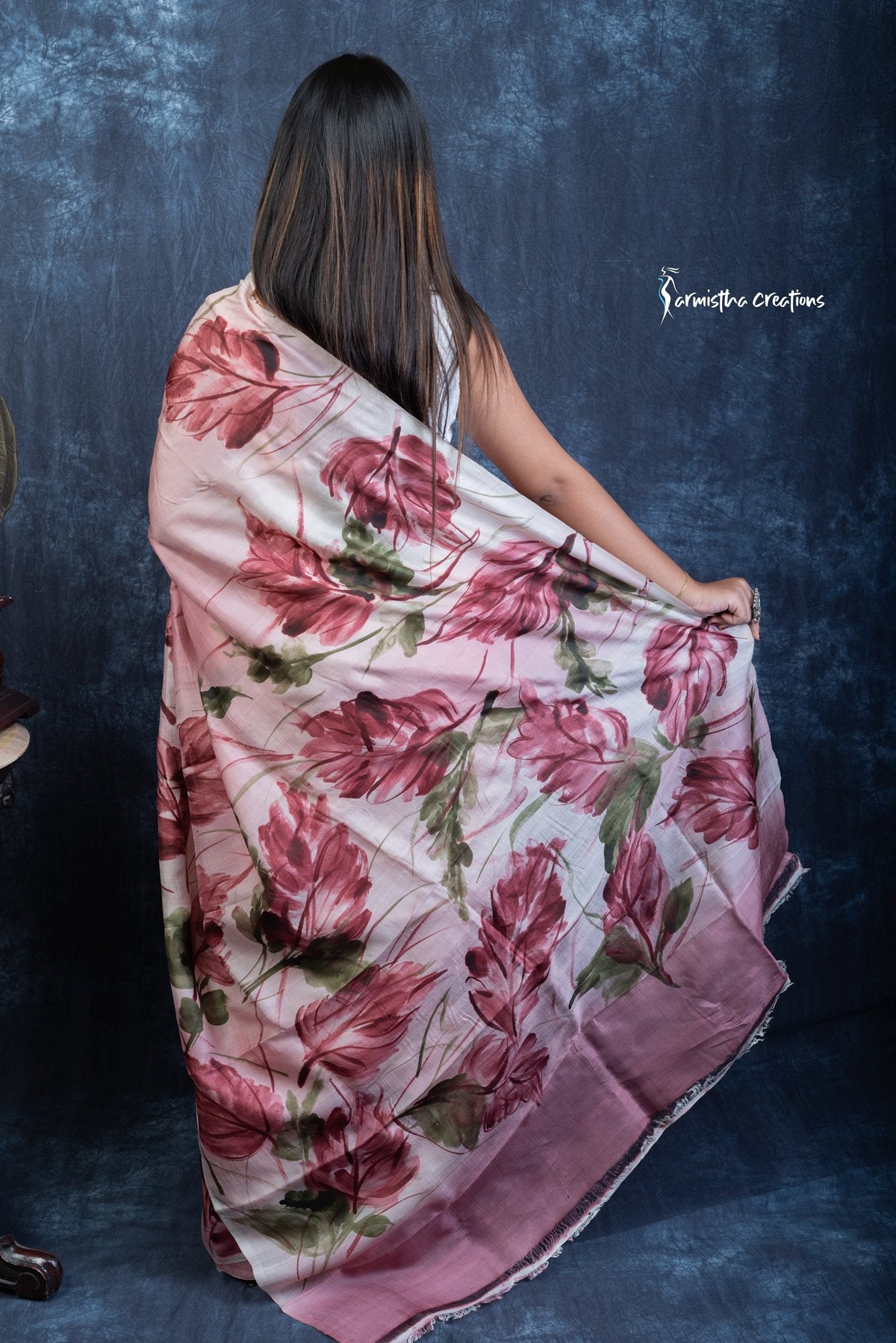 Dusky Rose - Hand-Painted Bishnupuri Silk Saree | Bshp-004 image 6