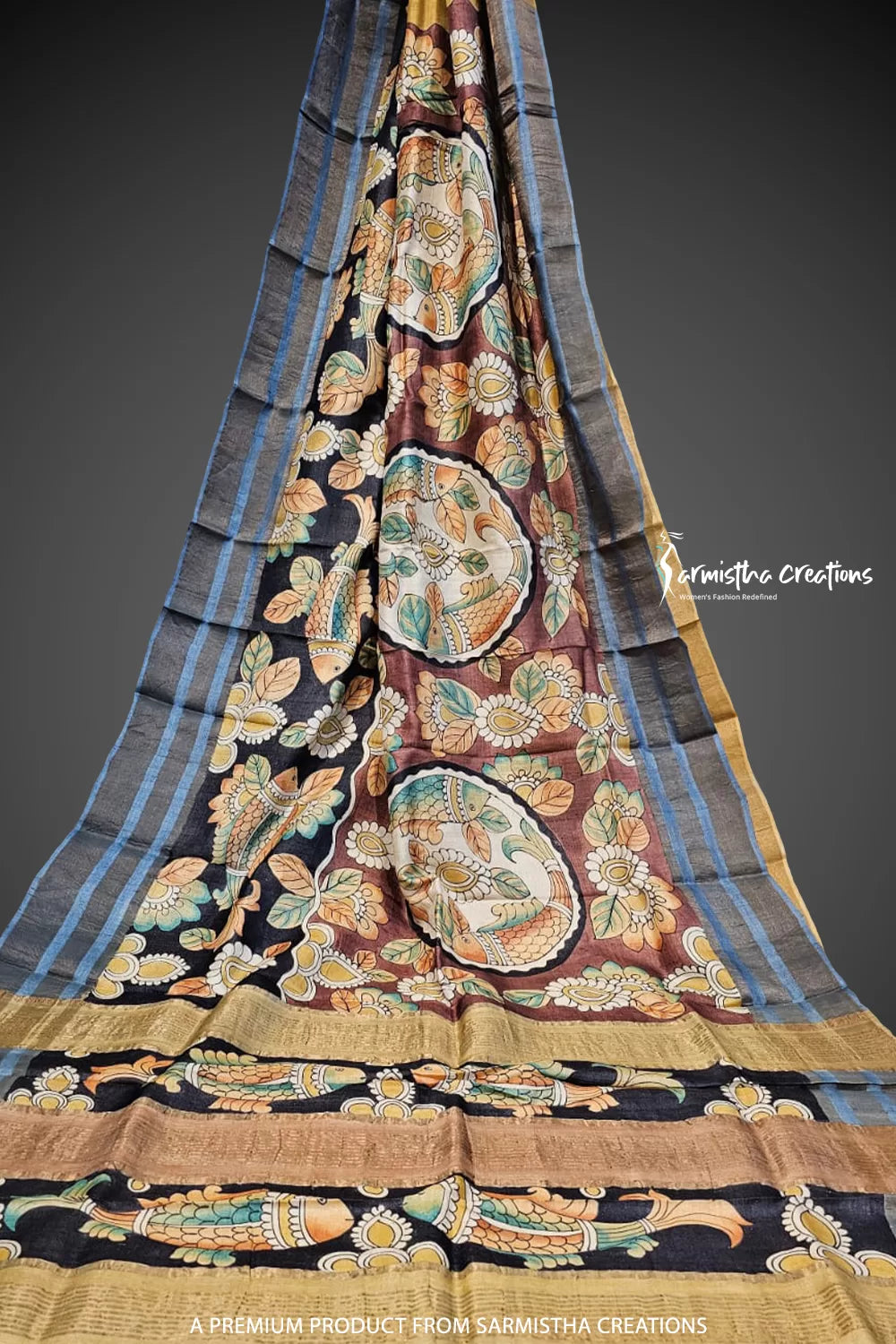 Zari Tussar Saree With Hand Kalamkari zthpk-006 image 0