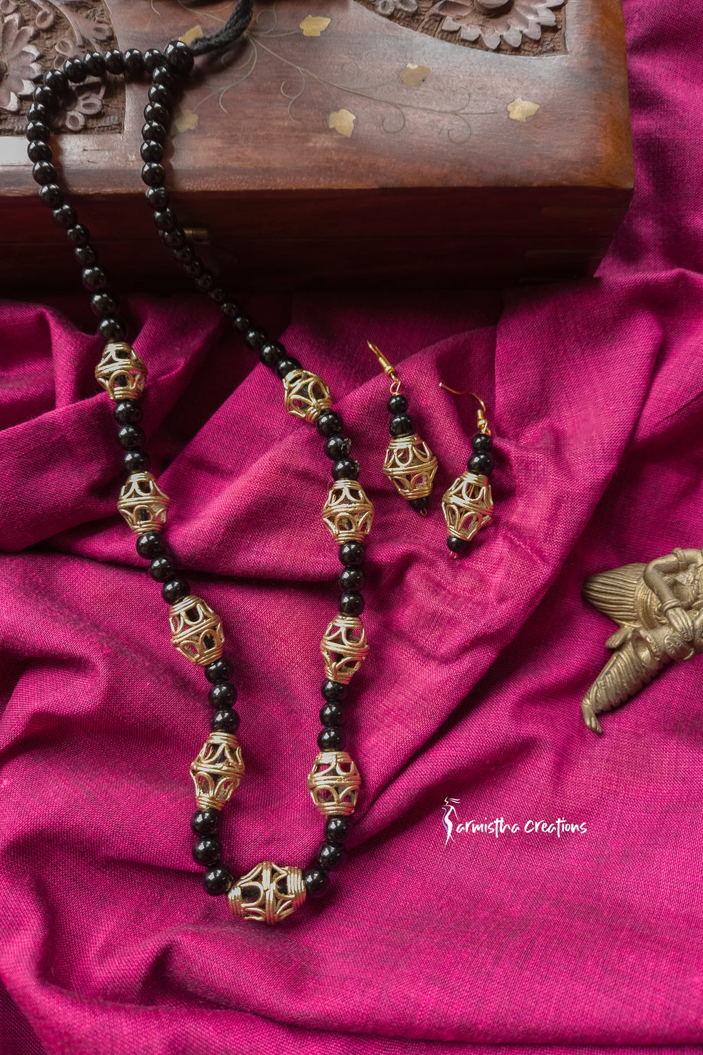 Hand-Made Dokra Mala (Dhol Mala, Black) | DJGK-DM-003