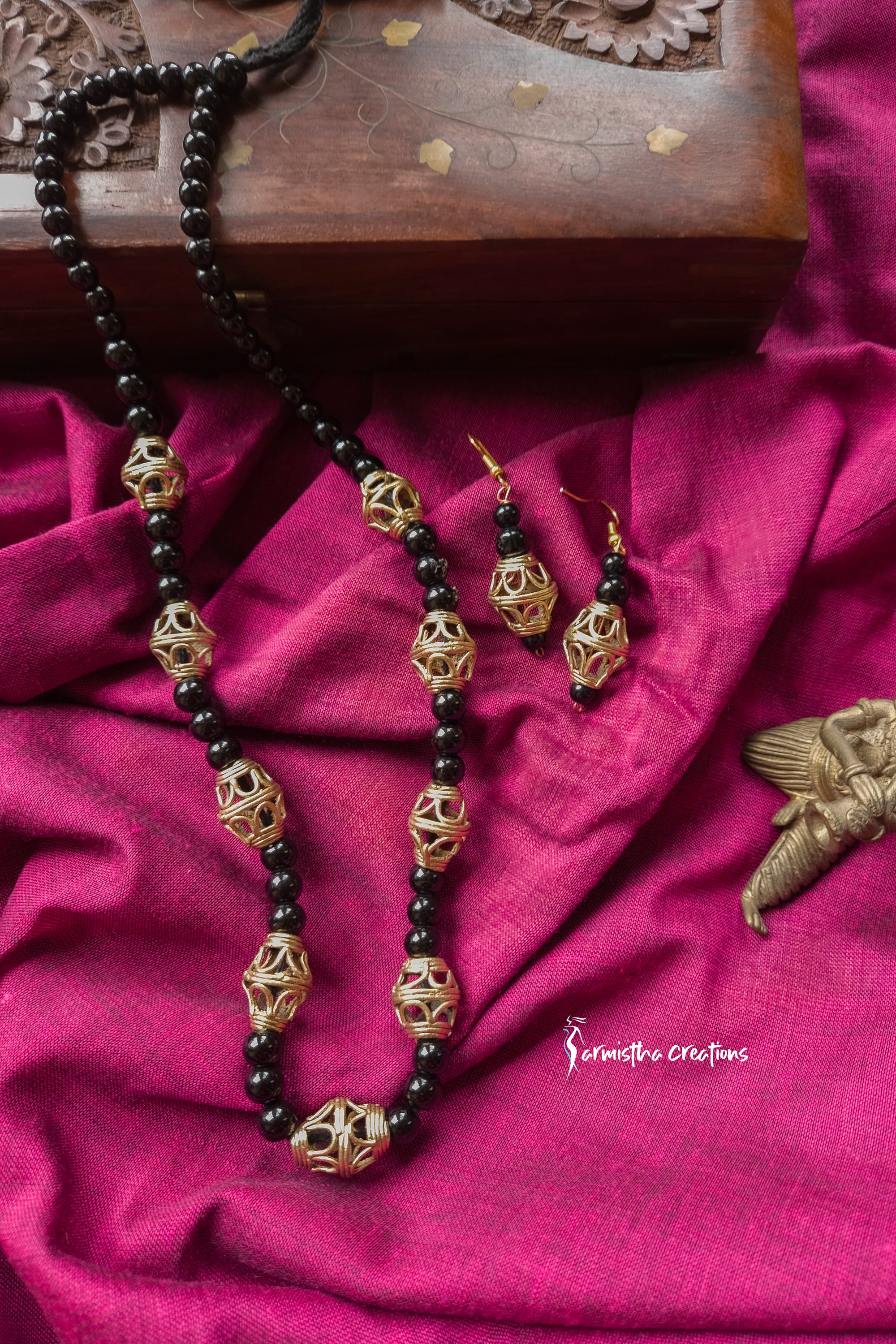Hand-Made Dokra Mala (Dhol Mala, Black) | DJGK-DM-003