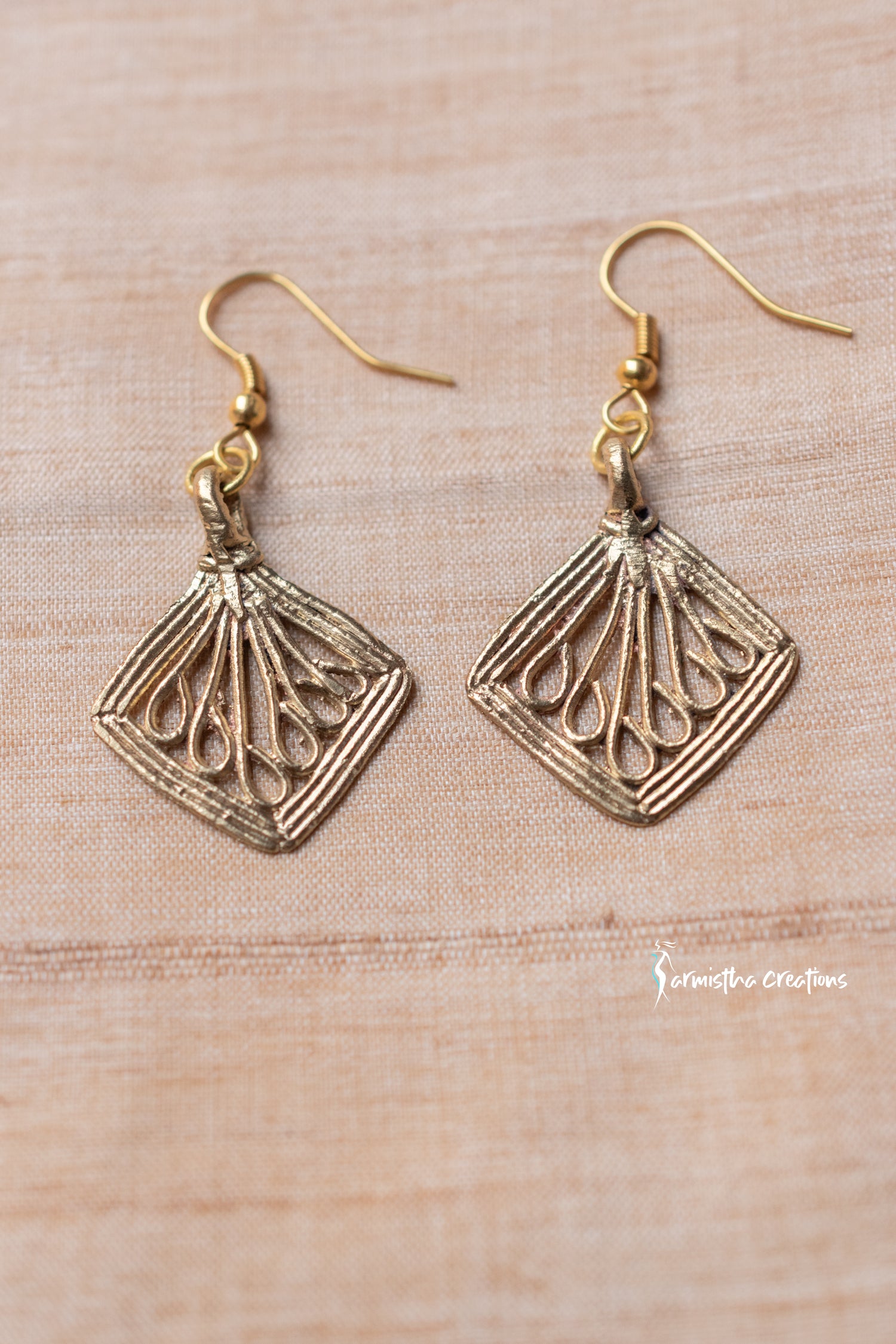 Hand-Made Dhokra Earrings (Natural) | DJGK-ER-009