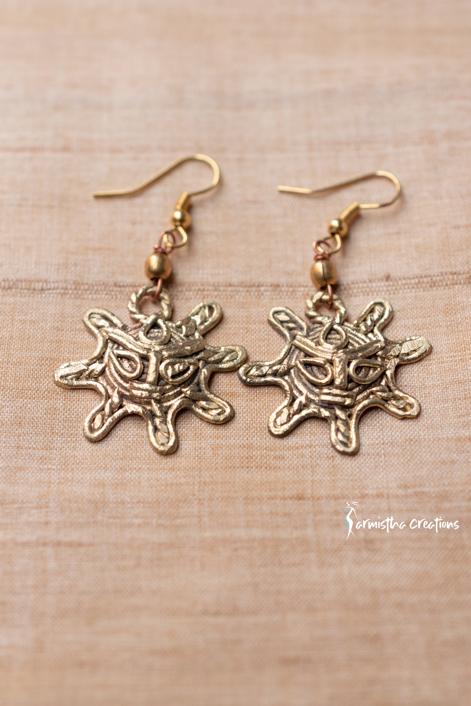 Hand-Made Dhokra Earrings (Natural) | DJGK-ER-010