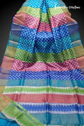 Zari Border Pure Desi Tussar Silk Saree With Hand-Block Printing dtzbhbp-025 image 0