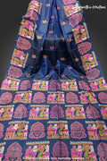 Hand-Block Printed Pure Bishnupuri Katan Silk Saree image 0